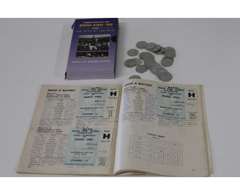 A original 1966 World Cup programme complete with three ticket stubs from Roker Park pool matches (programme has in written i