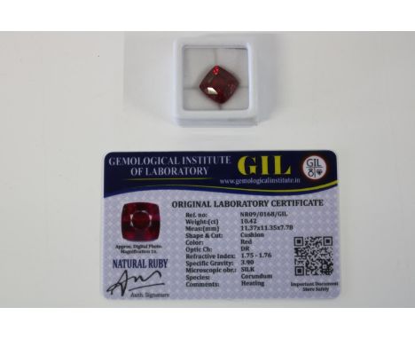 A Ruby gemstone with certificate 