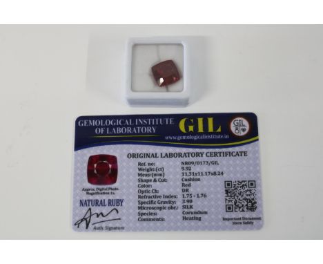 A Ruby gemstone with certificate 