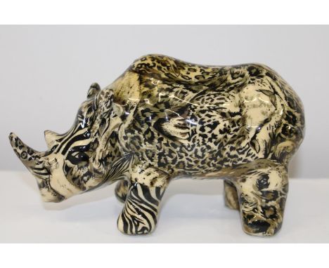 A Collage safari ceramic Rhino figurine 