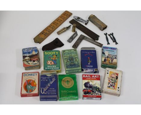 A job lot of vintage playing cards &amp; other collectables 