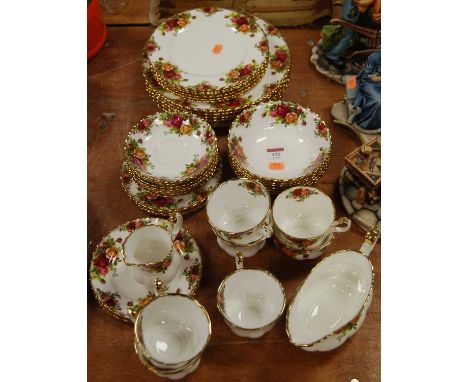 A Royal Albert Old Country Roses pattern part tea and dinner service