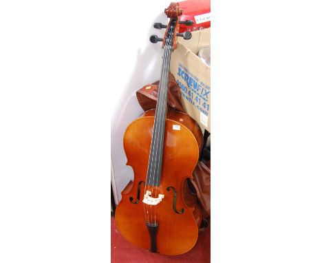 A 20th century Czechoslovakian Tatra by Rosetti Stradivarius model cello, 76cm (excluding button) with soft carry case