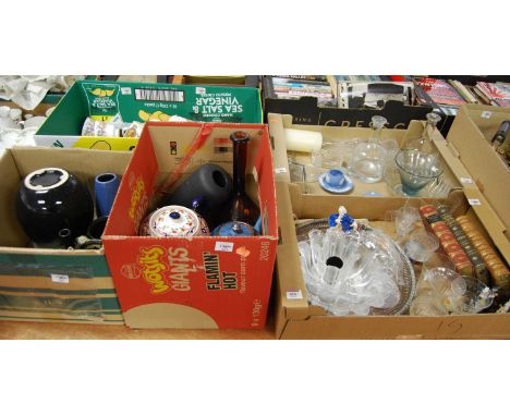 Five boxes of miscellaneous items, to include a leather bound volume of Modern France by Lebon, Peers in the National Gallery
