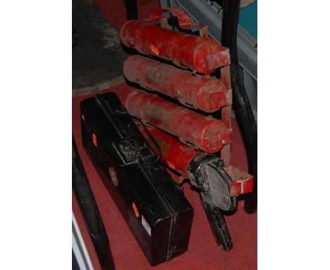 An Antifyre Pistole model 3 extinguisher, together with a first aid tin