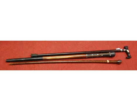 A 20th century walking stick, 92cm, together with two others