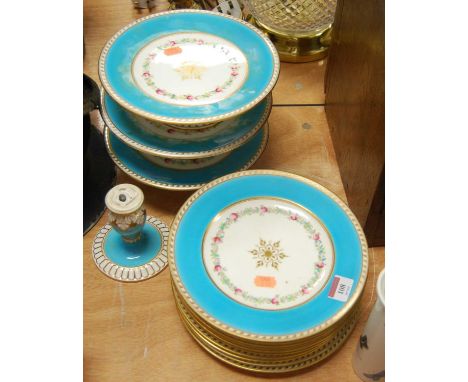 A 19th century porcelain part dessert service, with floral and gilt decorationCondition report: Yes, there is discolouration,