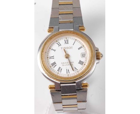 A lady's Tissot Seastar quartz bi-metal bracelet watch, with date aperture, case 24mm