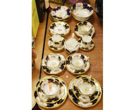 A 19th century Coalport part tea and coffee service, with floral and batwing decorationCondition report: Five teacups – one w