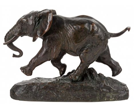 ANTOINE-LOUIS BARYE (FRENCH 1795-1875) Elephant du Senegal (Senegalese Elephant) , conceived in 1874 bronze with medium-brown