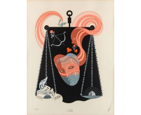 ERTE [ROMAIN DE TIRTOFF] (RUSSIAN-FRENCH 1892-1990) Libra (Zodiac Suite), 1982 serigraph 48.2 x 35 cm (19 x 14 in.) [plate]; 