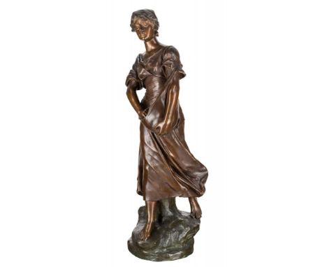 EDOUARD DROUOT (FRENCH 1859-1945) La Semeuse (The Sower) ,  bronze with medium brown patina height: 98 cm (38 9/16 in.) signe