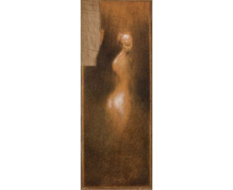 VASILY SITNIKOV (RUSSIAN 1915-1987) Bezrukaya Kukolka, 1985 mixed media on plywood 153 x 55.5 cm (60 x 21 3/4 in.) PROVENANCE