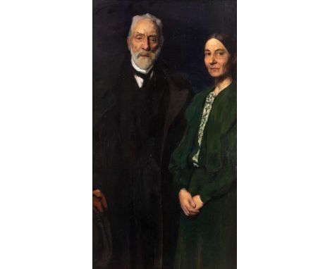 ANDRE DEVAMBEZ (FRENCH 1867-1944)  Portrait of the Artist's Parents,  oil on canvas 60 x 33.5 cm (23 5/8 x 13 1/4 in.)  signe