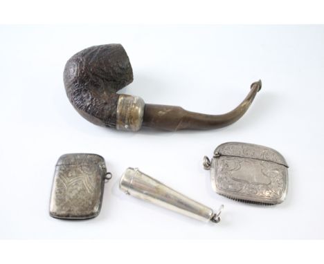 4 x .925 sterling silver tobacciana inc vestas, banded pipe etc
