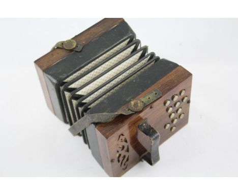 Charles Wheatstone Concertina Anglo Silver Plate Buttons Antique Instrument 