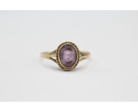 9ct gold and amethyst ring (1.5g) 