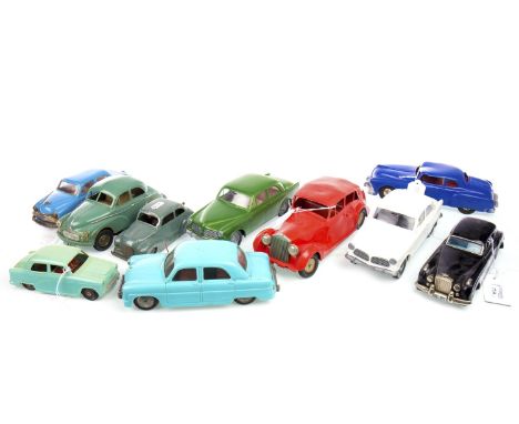 COLLECTION OF VINTAGE MODEL CARS, comprising mostly British made examples including a Rolls Royce, a police car and others