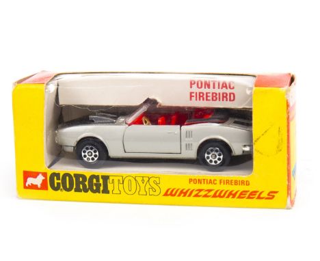 CORGI MODEL OF A PONTIAC FIREBIRD no. 343, in metallic silver with black bonnet, in box