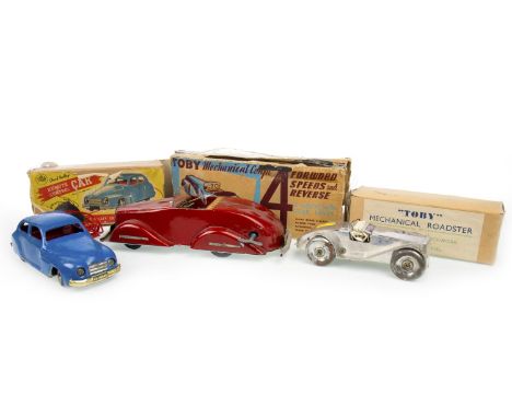 CHAD VALLEY REMOTE CONTROL CAR, in box; along with a Toby Mechanical Coupe in box (damaged box) and a Toby Mechanical Roadste