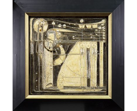 * SHEILA TANDY, SONG OF THE WIND limited edition gesso panel 34cm x 34cm Framed Artist label verso: Panel no 6 of 250