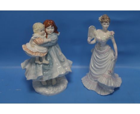 A ROYAL WORCESTER FIGURINE 'LOVE' TOGETHER WITH A COALPORT FIGURINE 'LILLIE LANGTRY'  (2)