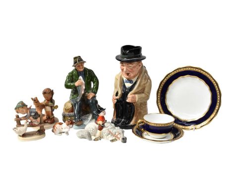 Royal Doulton figure "A Good Catch", HN2258, together with Royal Doulton cat models, Hummel figures, Beswick Thelwell "Kick S