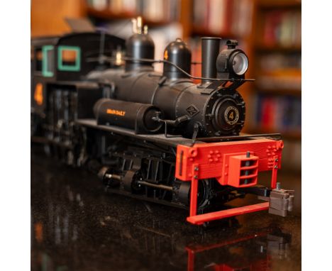 A detailed Bachmann Spectrum 55 Ton Three-Truck Shay Locomotive in G Scale, designed in 1:20.3 scale to replicate the iconic 
