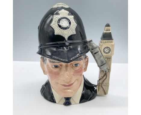 Variation Two. Non-embossed. Black uniform, white and black helmet badge, hat badge decal decorated. Royal Doulton backstamp.