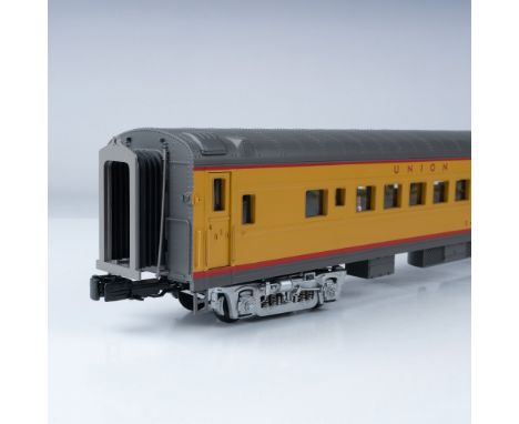 This MTH Union Pacific 70' Passenger Coach Car (Item No. 20-3229C) is a detailed and collectible model designed for 3-rail O-