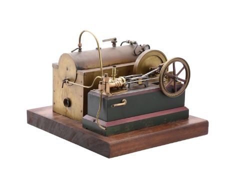 A late Victorian live steam plant, comprising of a horizontal mill engine having open crank with eccentric driven steam valve