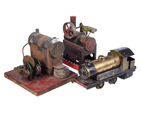 An 0 gauge Bowman model of an 0-4-0 live steam locomotive, sold together with a Bowman Model 140 live steam plant and a Mamod