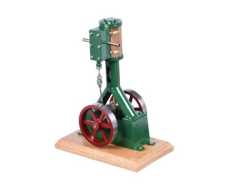 A well-engineered freelance model of a vertical steam engine, built by Mr D Russell of Fraserburgh, the single cylinder with 