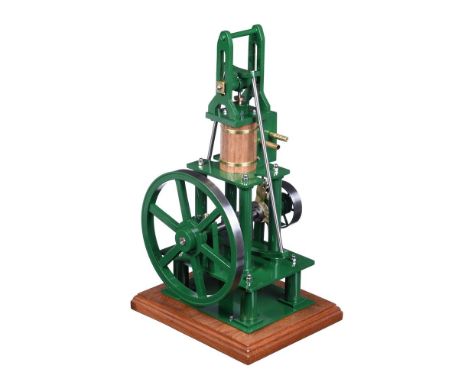 A well-engineered 1 inch scale freelance model of a trapezium connecting rod steam engine, built by Mr D. Russell of Fraserbu