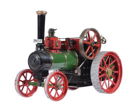 A well-engineered 1 inch scale model of a 'Minnie' agricultural traction engine, built by the late Mr Dennis Osmond of Enfiel