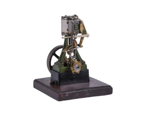 A Stuart Turner 10V live steam vertical mill engine, with metal clad cylinder 3/4 inch stroke by 3/4 inch bore, trunk guide, 