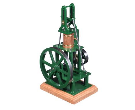 A well-engineered 1 inch scale freelance model of a trapezium connecting rod steam engine, built by Mr D. Russell of Fraserbu