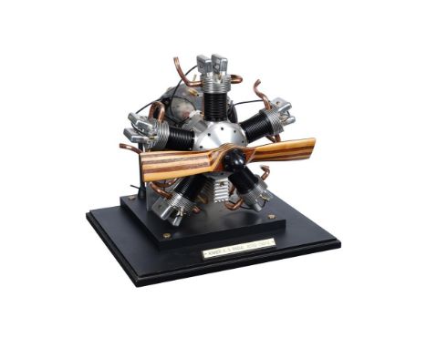 A fine exhibition standard model of a Kinner K-5 radial aero engine, the five cylinders of air-cooled design with polished wh