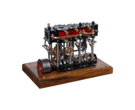 An exhibition standard model of a triple marine engine, built by Mr G Emery of Worcestershire and based on the Stuart triple 