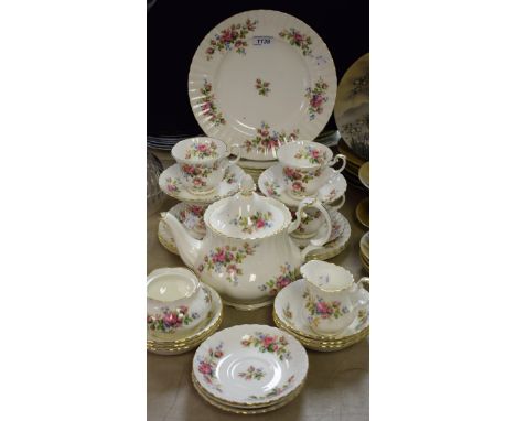 A Royal Albert Moss Rose part dinner and tea service