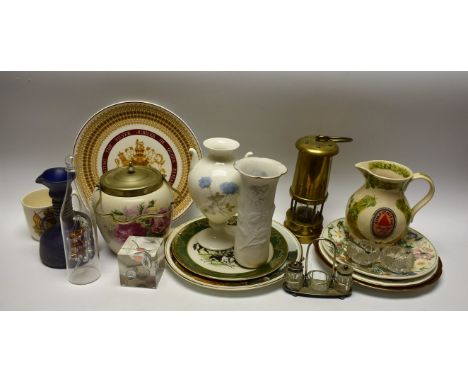 Ceramics and Glass - Bass & Co jug; Coalport Christmas plates; Spode plates; Wedgwood vase, etc.