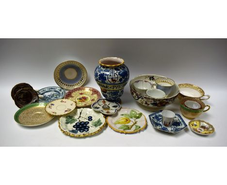 Ceramics - 18th century and later, a Chinese blue and white plate with 19th century repairs; another Chinese blue and white h