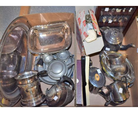 Metalware - a bon bon dish, marks rubbed; a pair of silver sugar bows, Birmingham 1922; souvenir spoons, some hallmarked; a s
