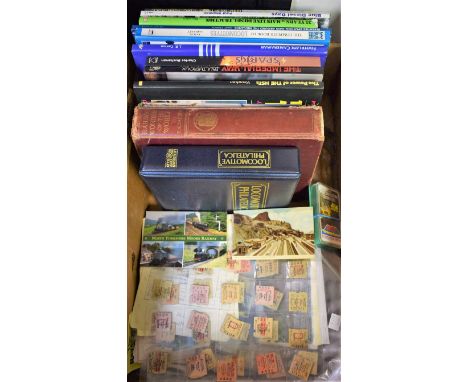 Railwayana - box of railway books, vintage tickets, cast iron sign, etc.