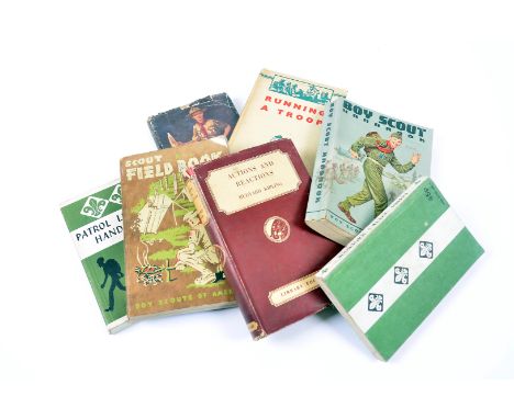 A large collection of British and American Scouting books, to include The Scouter 1945 and 1946, How the King's Scout Fared i