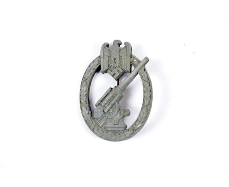 A Third Reich Army Flak badge, Flakkampfabzeichen des Heeres, pinback, Brehmer markneu kirchen stamped to reverse please form