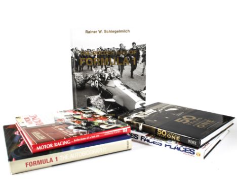 Motor Racing Books, six good condition books 'Races, Faces, Places' - Paul Parker 'The Golden Age of F1' - R. Schlegelmilch '
