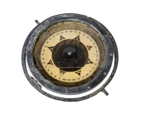 A mid 20th Century ship's compass by Kelvin White of Boston &amp; New York, the water filled case stamped 20839, 37.5cm diame