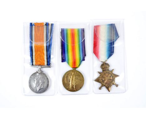 A WWI Middlesex Regiment trio, awarded to G-1127 PTE F.P HARRISON. MIDD'X R., the 1914-15 Star is marked Corporal, together w