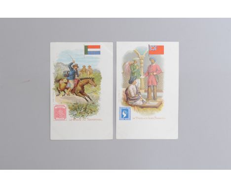 Postcards, one album, P2, French chromolitho undivided back 'La Poste' series, front with vignette image of national types ar